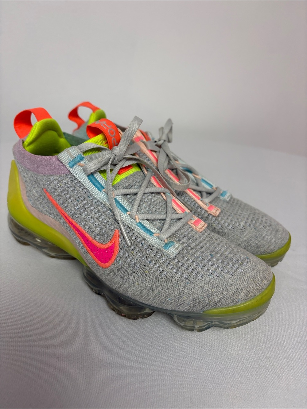 Nike Air VaporMax 2020 Flyknit Gray Pink Volt Women’s 6.5 DH4088